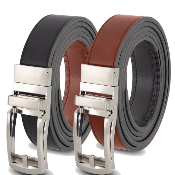 Reversible Ratchet Belts For Men-Genuine Leather-One Size-2 Colors, 1 Belt (1PK) - Picture 4 of 16